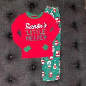 Carters Kid 2-Piece Santa and Snowman PJs SZ 5